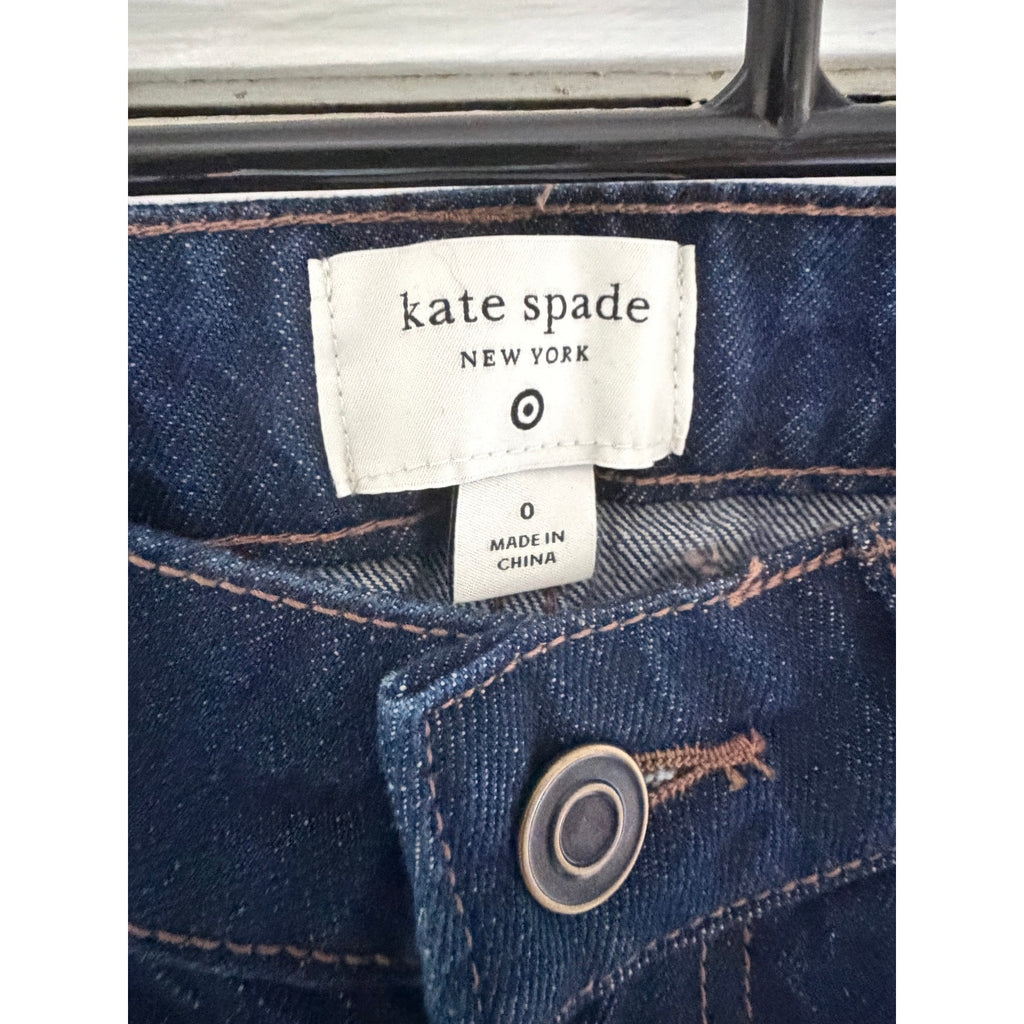 Kate Spade for Target Wide Leg Cropped Cuffed Jeans Dark Wash Women’s 0