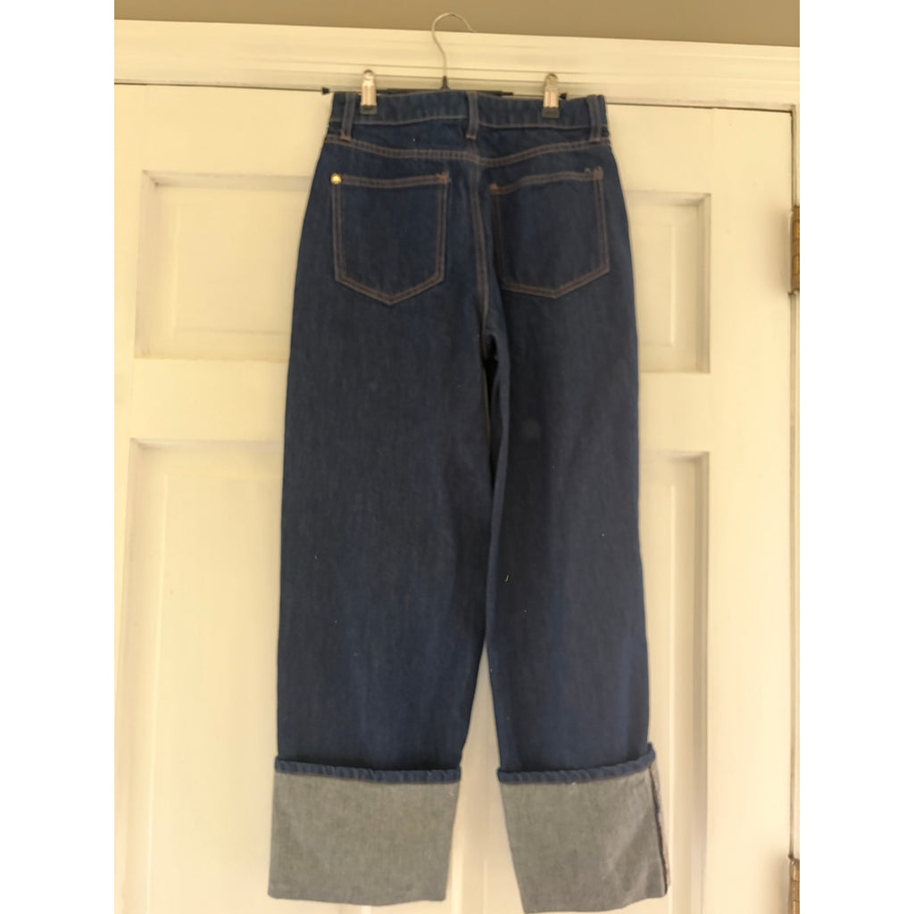 Kate Spade for Target Wide Leg Cropped Cuffed Jeans Dark Wash Women’s 0