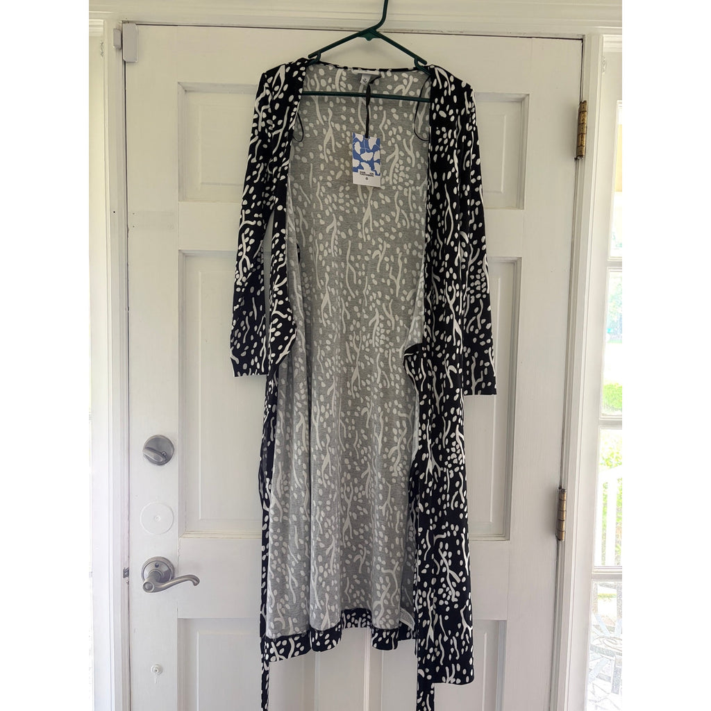NWT Diane von Furstenberg for Target Wrap Midi Dress XS Black White Print