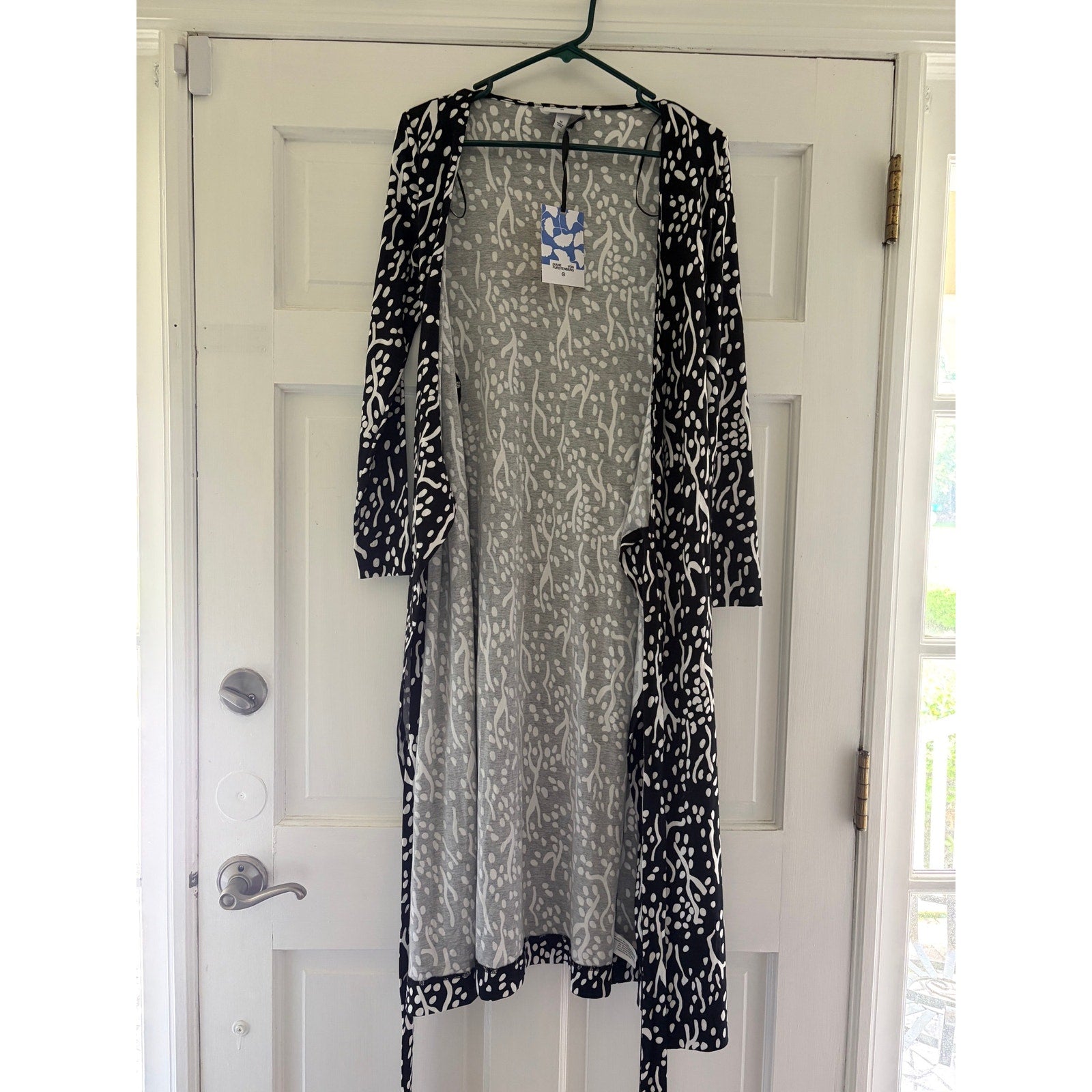 NWT Diane von Furstenberg for Target Wrap Midi Dress XS Black White Print