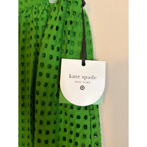 Kate Spade New York Target Green Eyelet Midi Skirt XL NWT Elastic Waist
