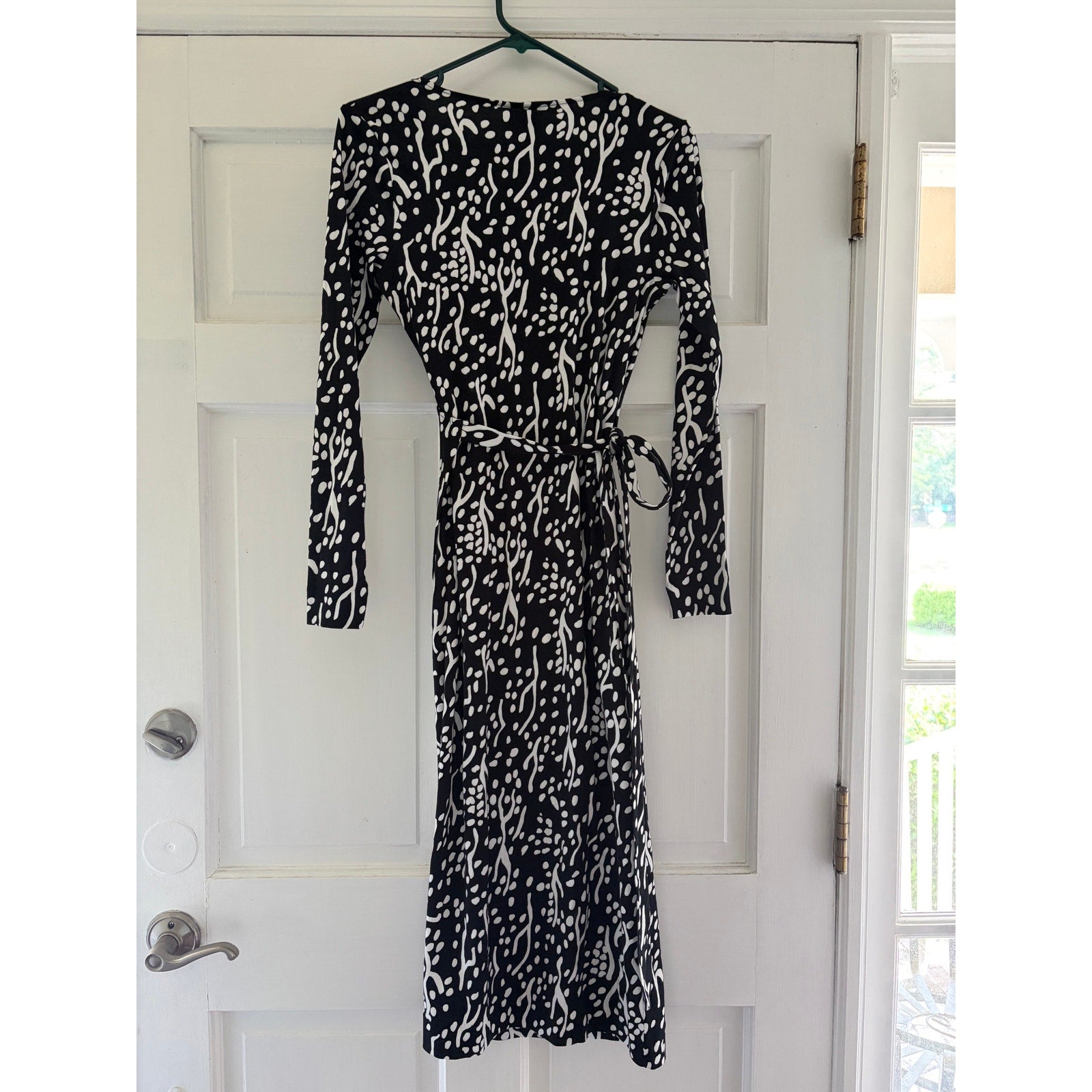 NWT Diane von Furstenberg for Target Wrap Midi Dress XS Black White Print
