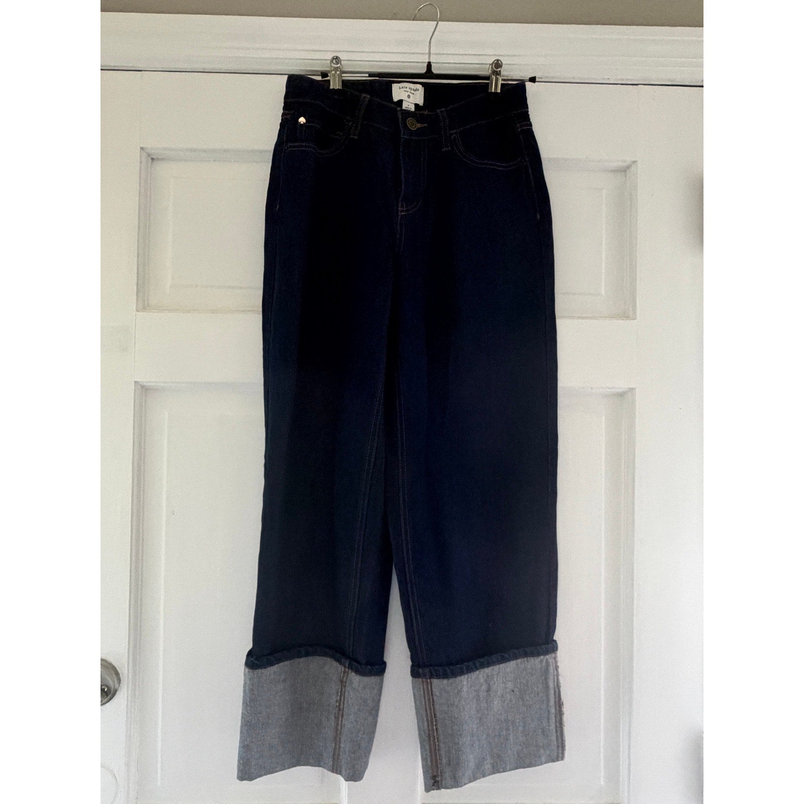 Kate Spade for Target Wide Leg Cropped Cuffed Jeans Dark Wash Women’s 0