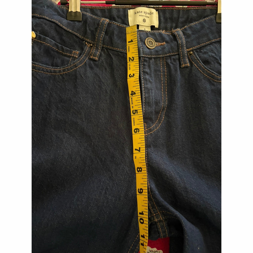 Kate Spade for Target Wide Leg Cropped Cuffed Jeans Dark Wash Women’s 0