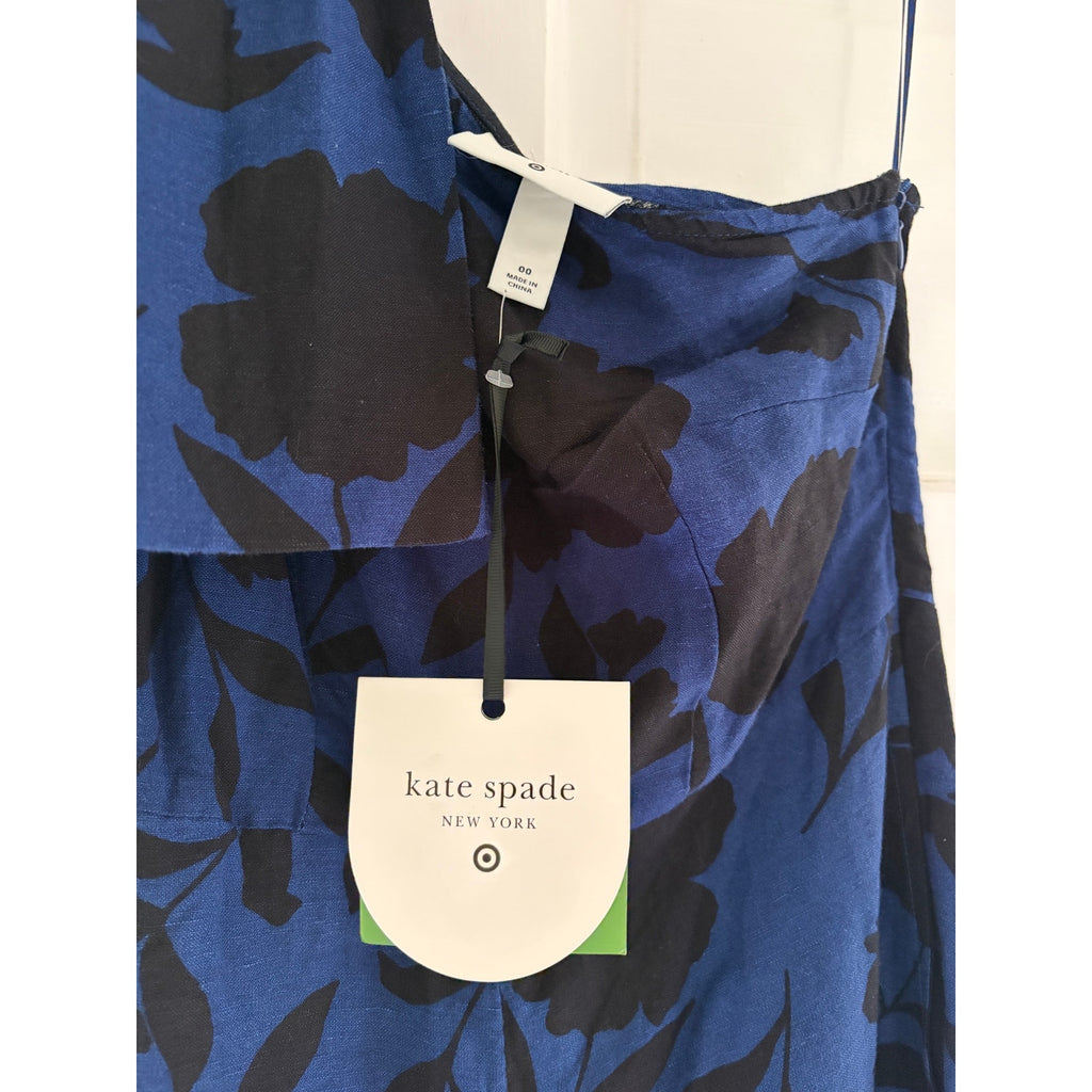 Kate Spade New York Target One Shoulder Floral Jumpsuit NWT Size 00 Blue